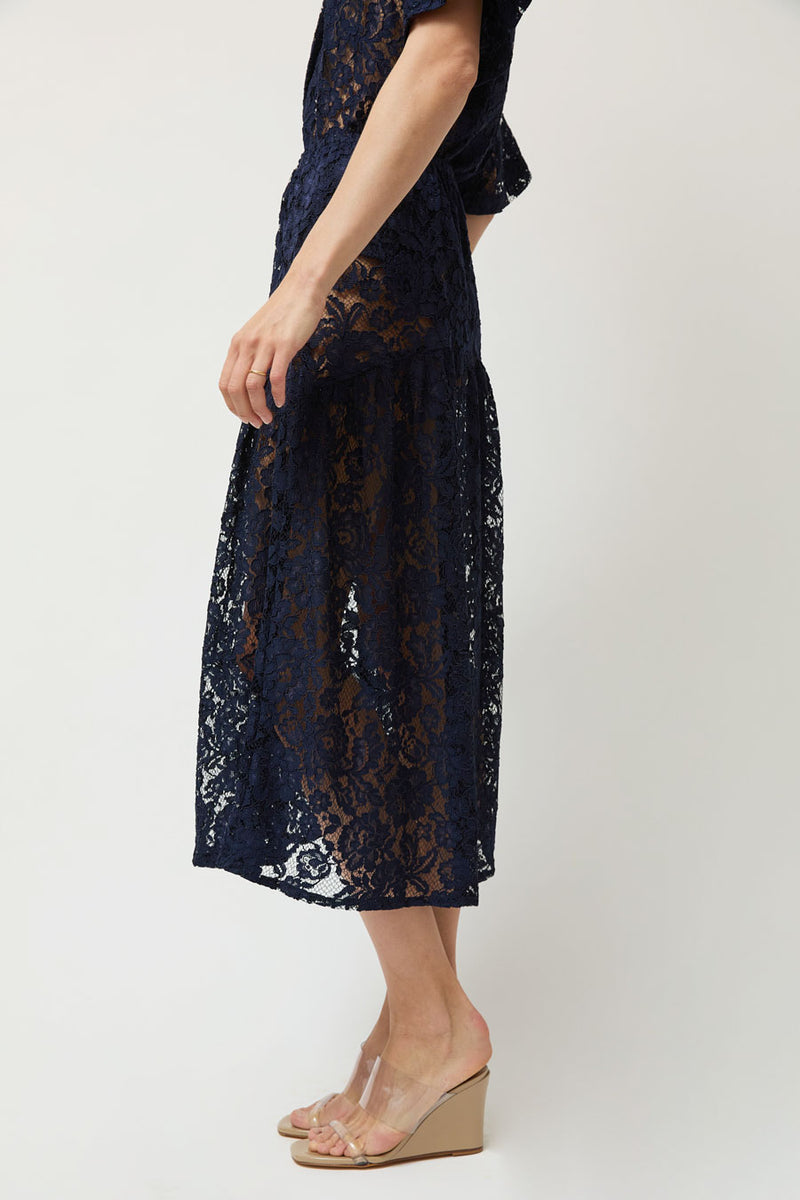 A Bronze Age Field Skirt in Navy Lace