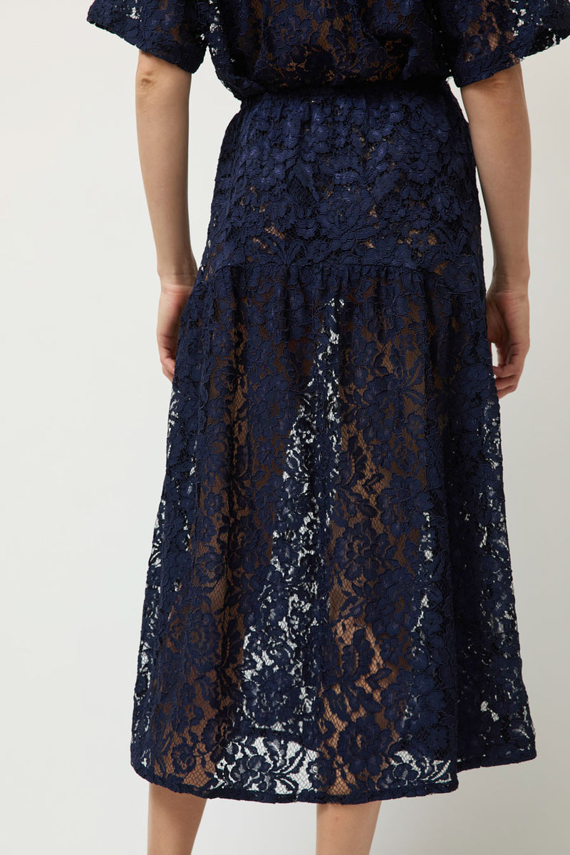 A Bronze Age Field Skirt in Navy Lace