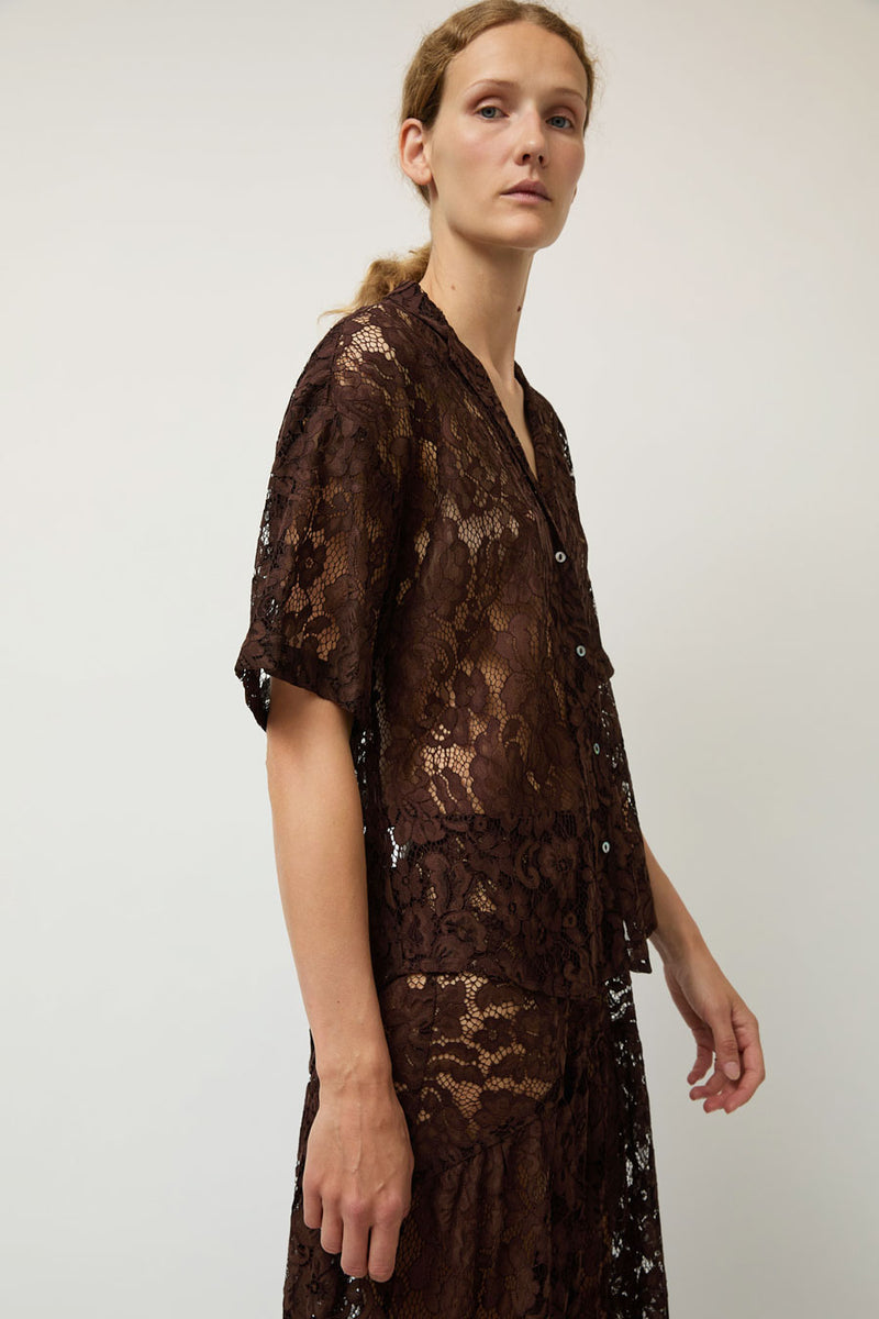 A Bronze Age Romeo Top in Americano Lace
