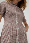 A Bronze Age Sloan Dress in Brown Gingham