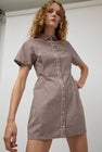 A Bronze Age Sloan Dress in Brown Gingham