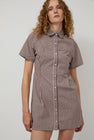 A Bronze Age Sloan Dress in Brown Gingham