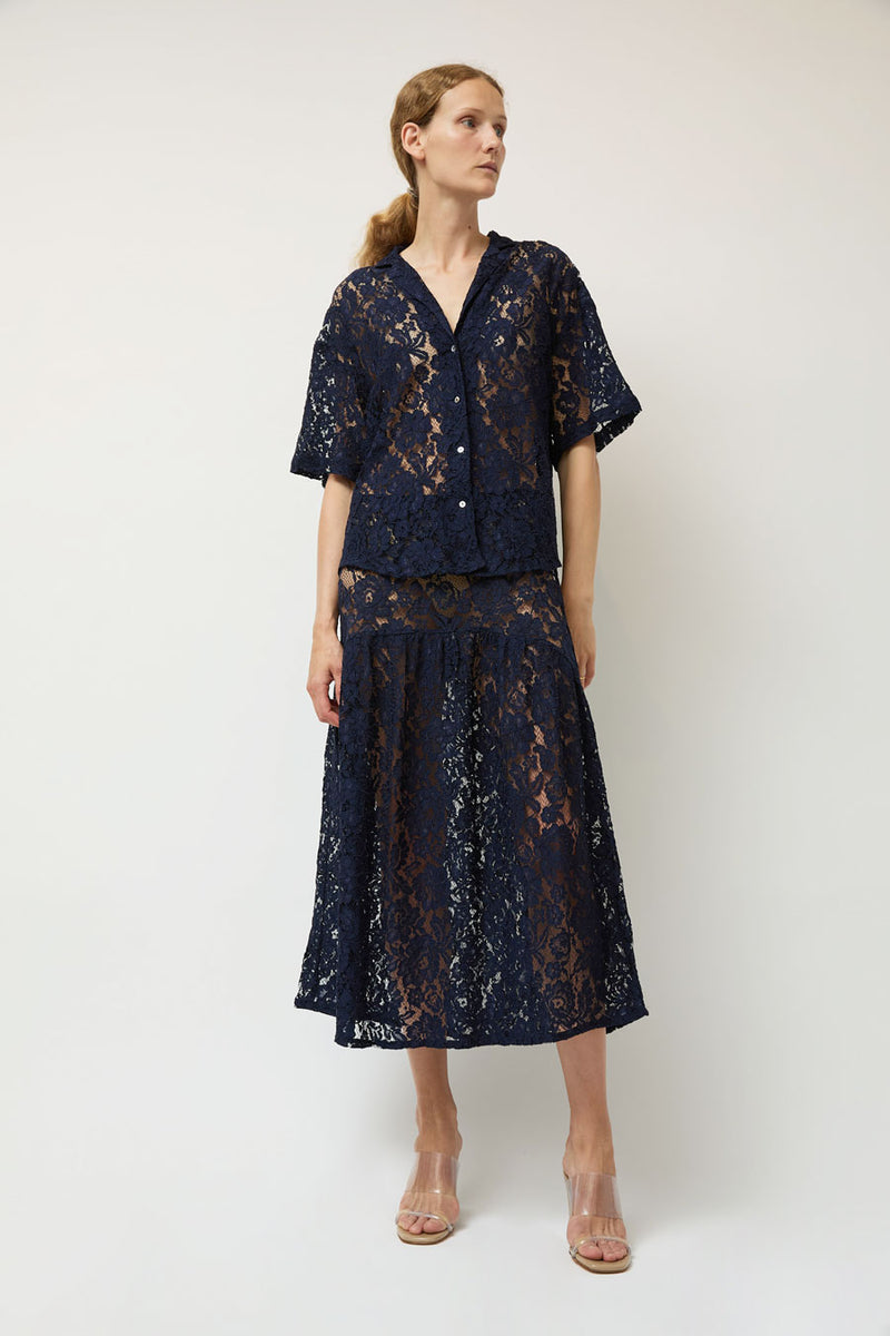 A Bronze Age Field Skirt in Navy Lace