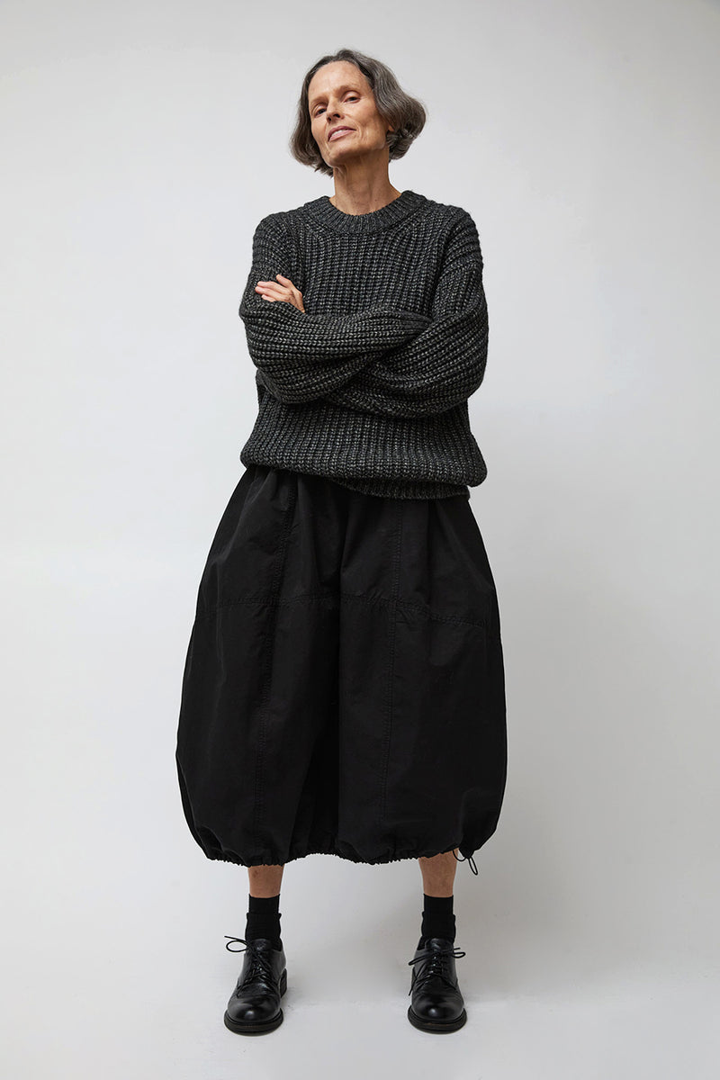 Atelier Delphine Baby Alpaca Pima Cotton Blend Sweater in Charcoal