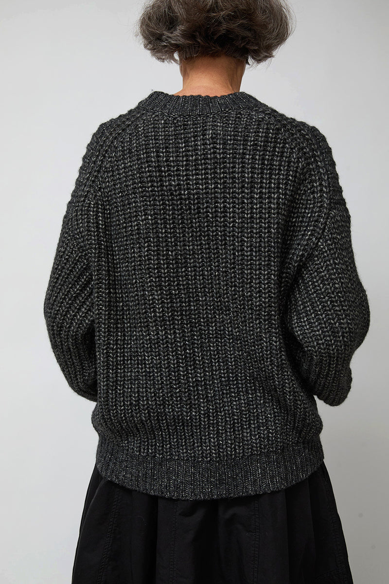 Atelier Delphine Baby Alpaca Pima Cotton Blend Sweater in Charcoal