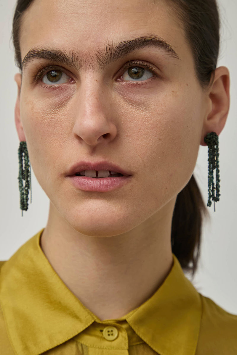 Arielle de Pinto 2-Tone Drip Earrings in Chocolate and Iris