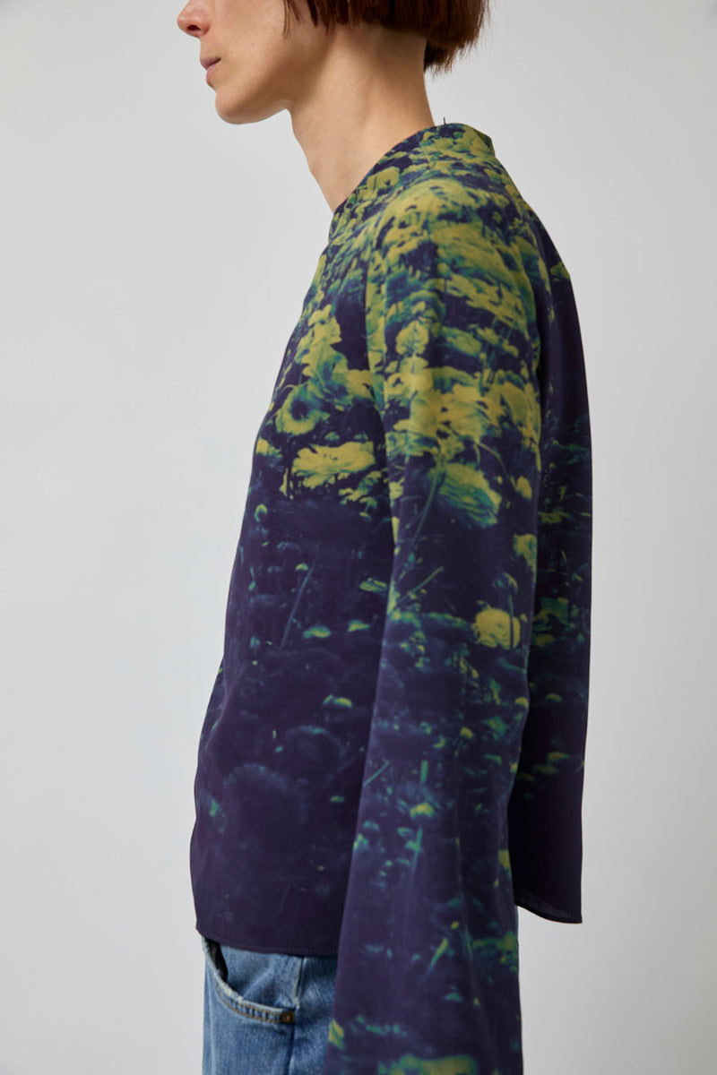 No.6 Diane Top in Green Poppies