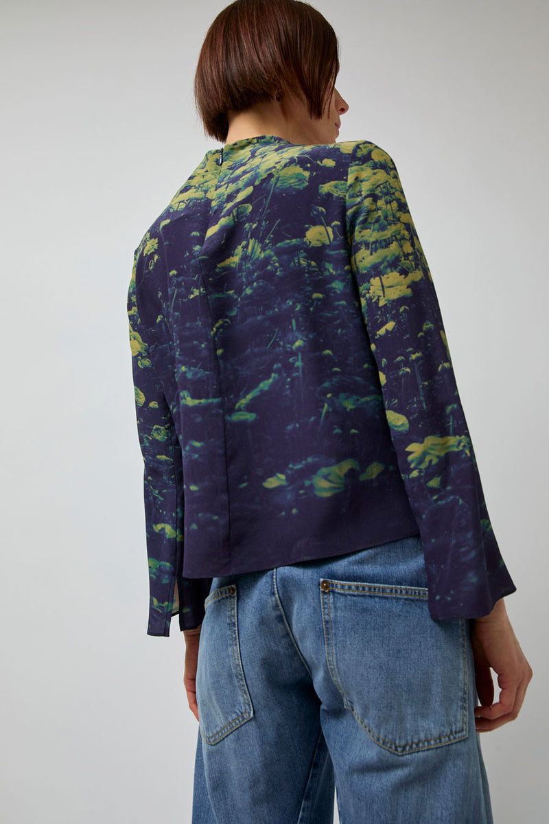 No.6 Diane Top in Green Poppies