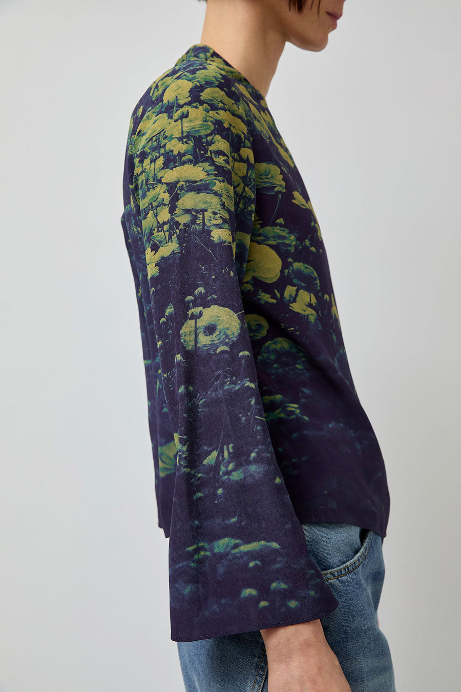 No.6 Diane Top in Green Poppies