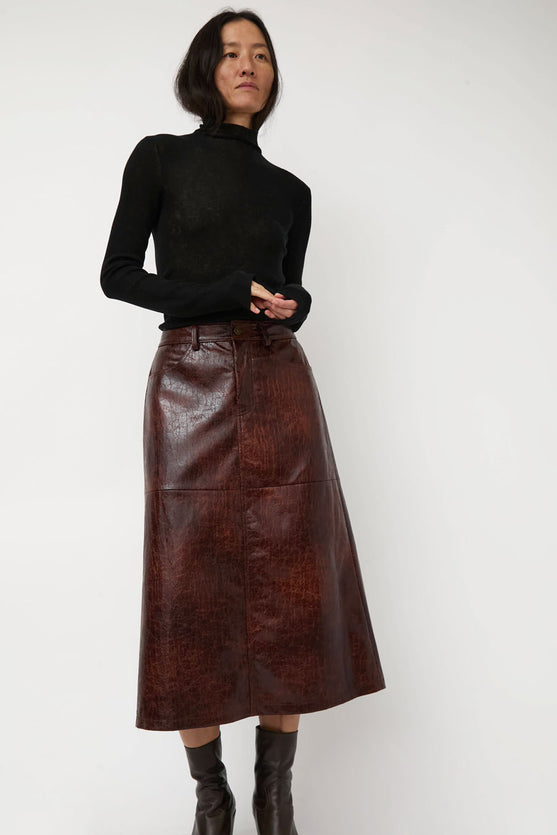 No.6 Aimee Skirt in Brown Crackle
