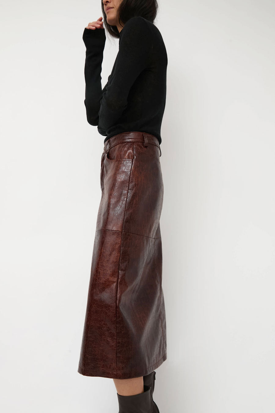 No.6 Aimee Skirt in Brown Crackle