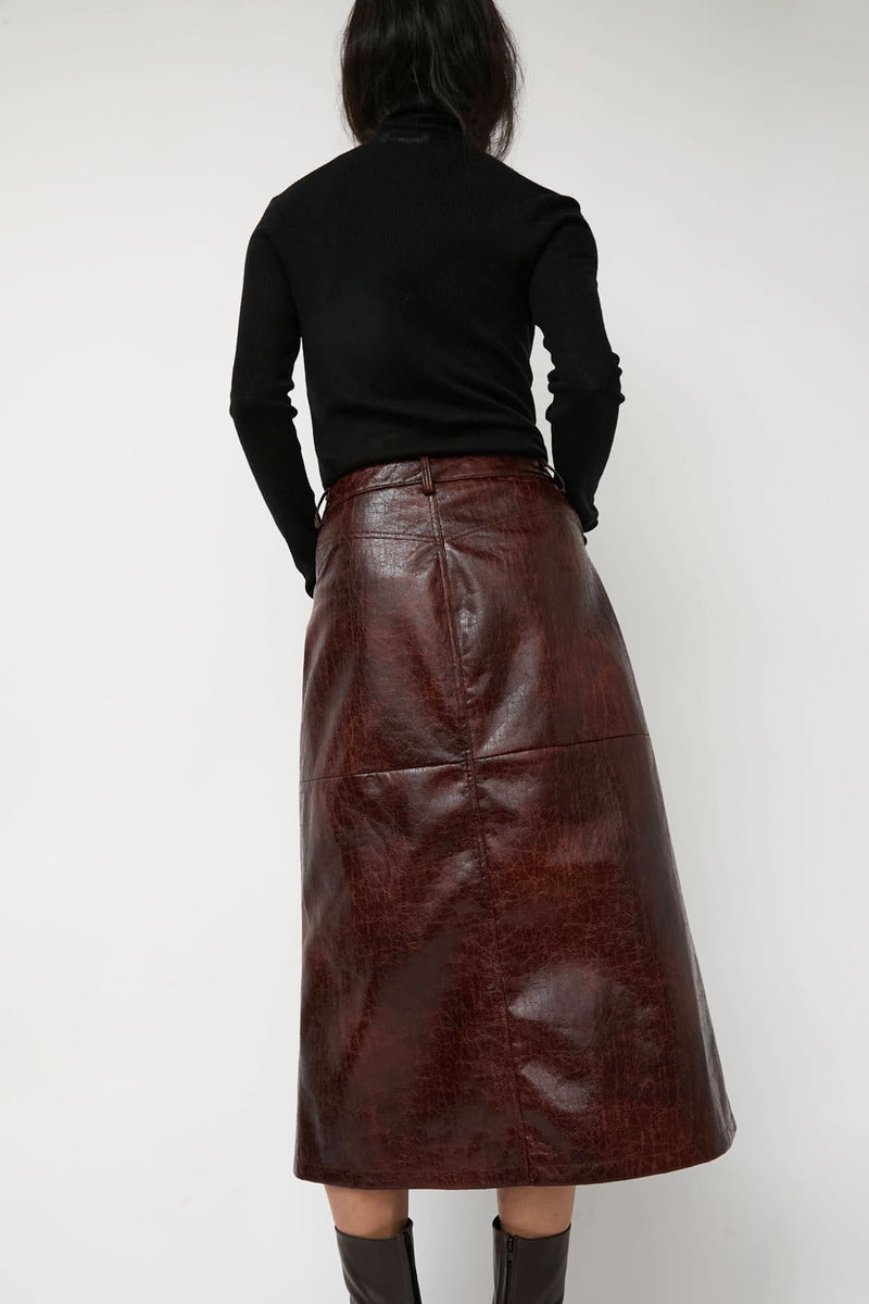 No.6 Aimee Skirt in Brown Crackle