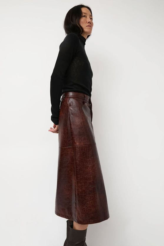 No.6 Aimee Skirt in Brown Crackle