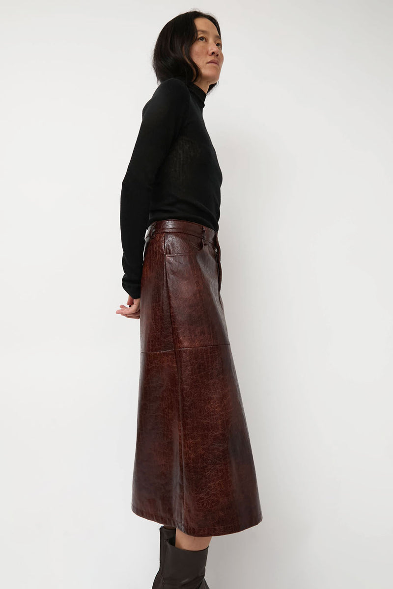 No.6 Aimee Skirt in Brown Crackle
