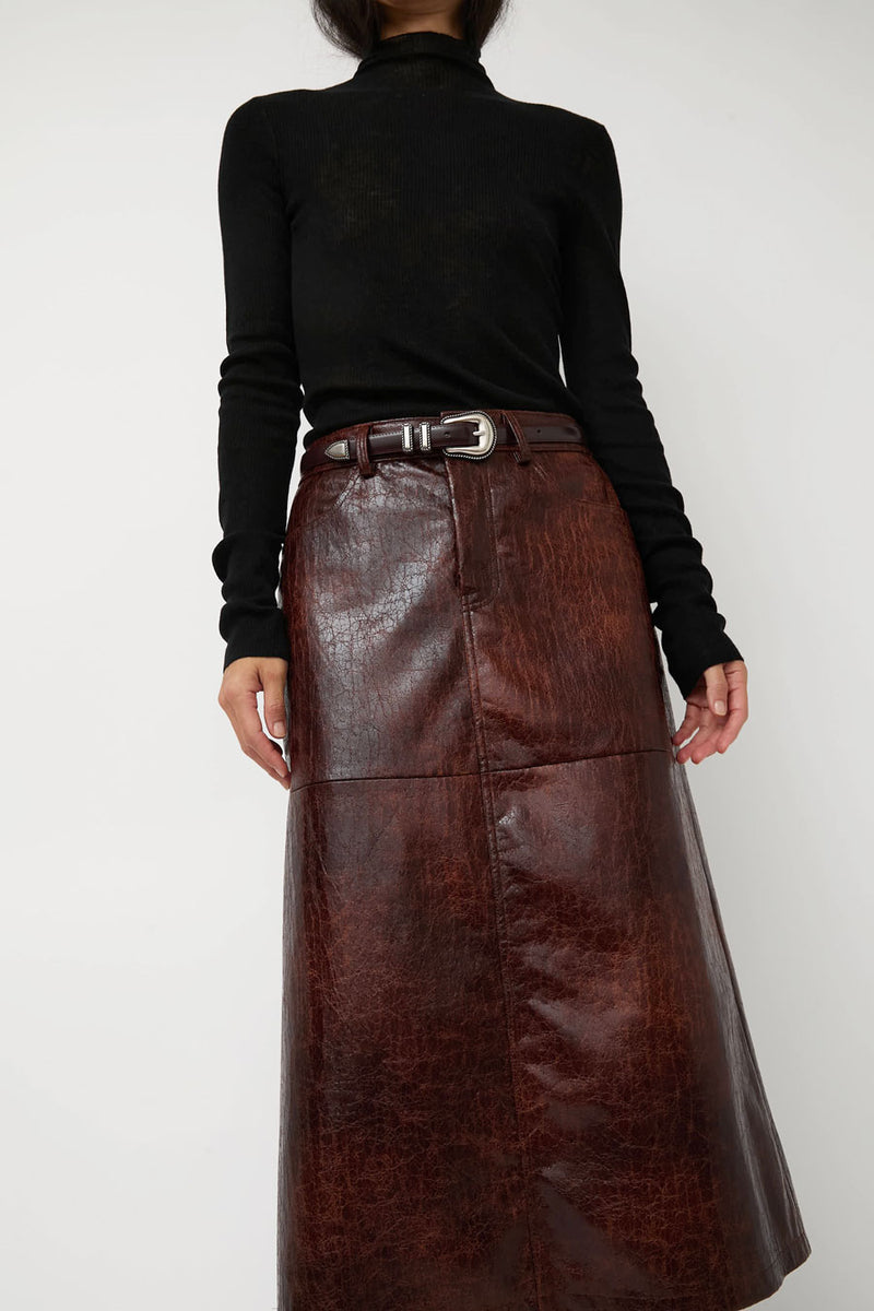 No.6 Aimee Skirt in Brown Crackle