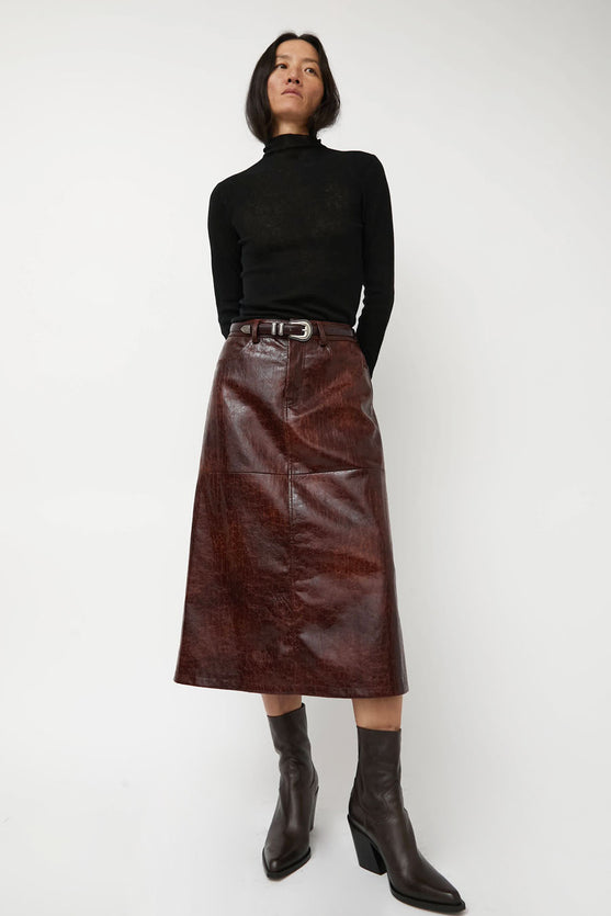 No.6 Aimee Skirt in Brown Crackle