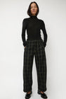 No.6 Justin Pant in Black and Olive Plaid