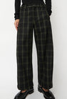 No.6 Justin Pant in Black and Olive Plaid