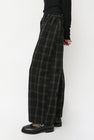 No.6 Justin Pant in Black and Olive Plaid