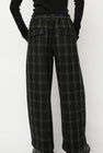 No.6 Justin Pant in Black and Olive Plaid