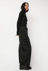No.6 Justin Pant in Black and Olive Plaid