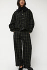 No.6 Justin Pant in Black and Olive Plaid
