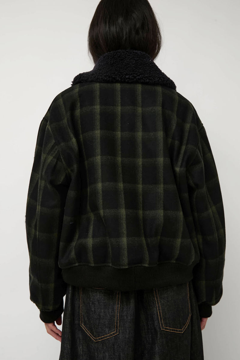 No.6 Landmark Jacket in Olive and Navy Plaid