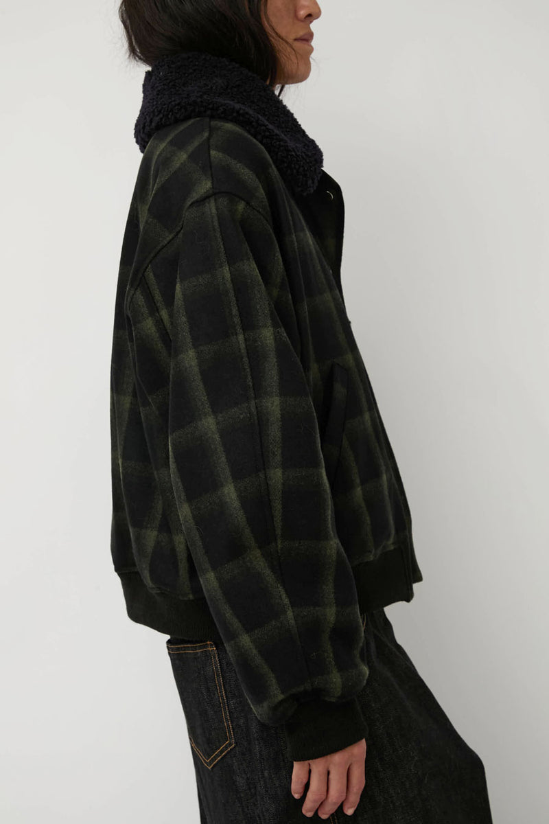 No.6 Landmark Jacket in Olive and Navy Plaid