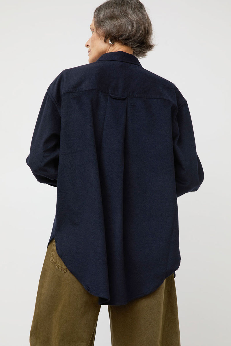 Ali Golden Button Down Oversized Shirt in Navy