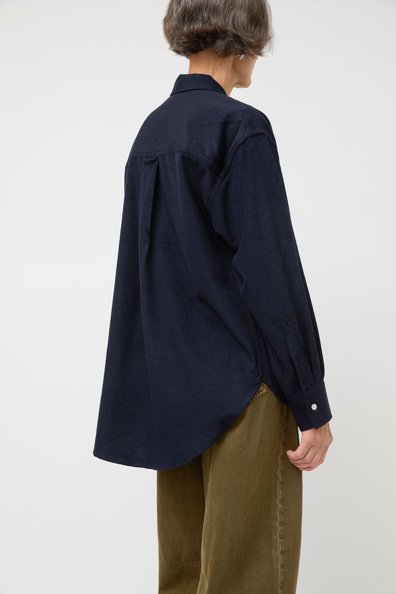 Ali Golden Button Down Oversized Shirt in Navy