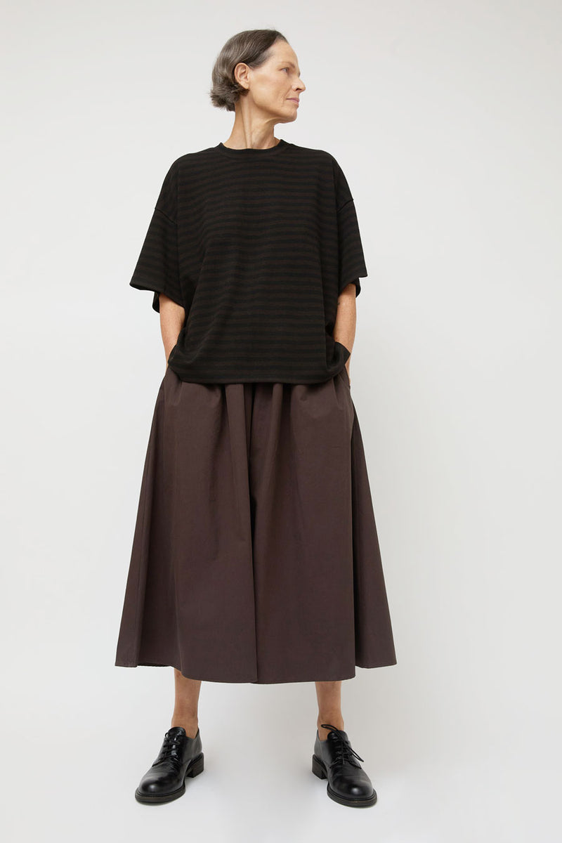 Ali Golden Oversized T-Shirt in Brown and Black Stripe