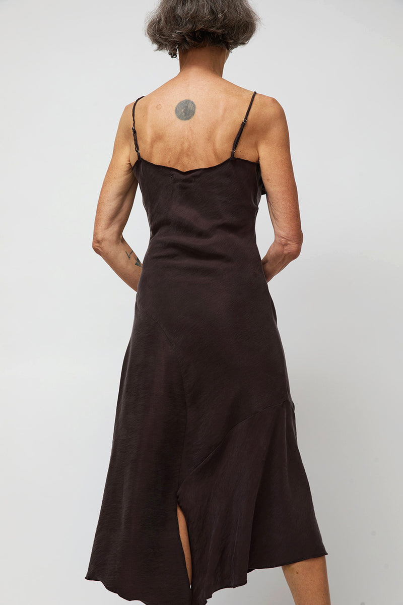 Ali Golden Asymmetrical Tank Dress in Brown