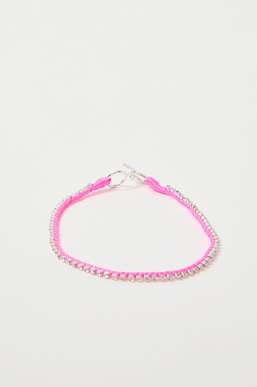 Alyssa Norton Rhinestone and Neon Thread Necklace in Pink
