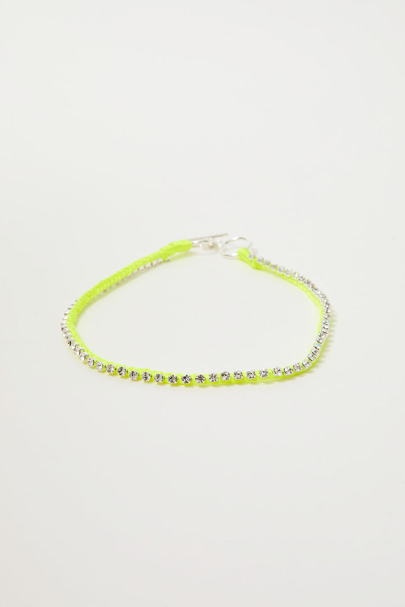 Alyssa Norton Rhinestone and Neon Thread Necklace in Yellow