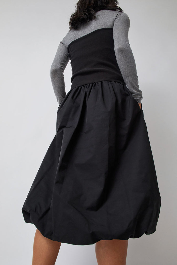 Amomento Banding Volume Skirt in Black