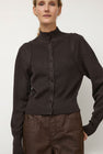 Amomento Blocking Button Up Cardigan in Dark Brown
