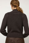 Amomento Blocking Button Up Cardigan in Dark Brown