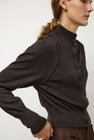 Amomento Blocking Button Up Cardigan in Dark Brown