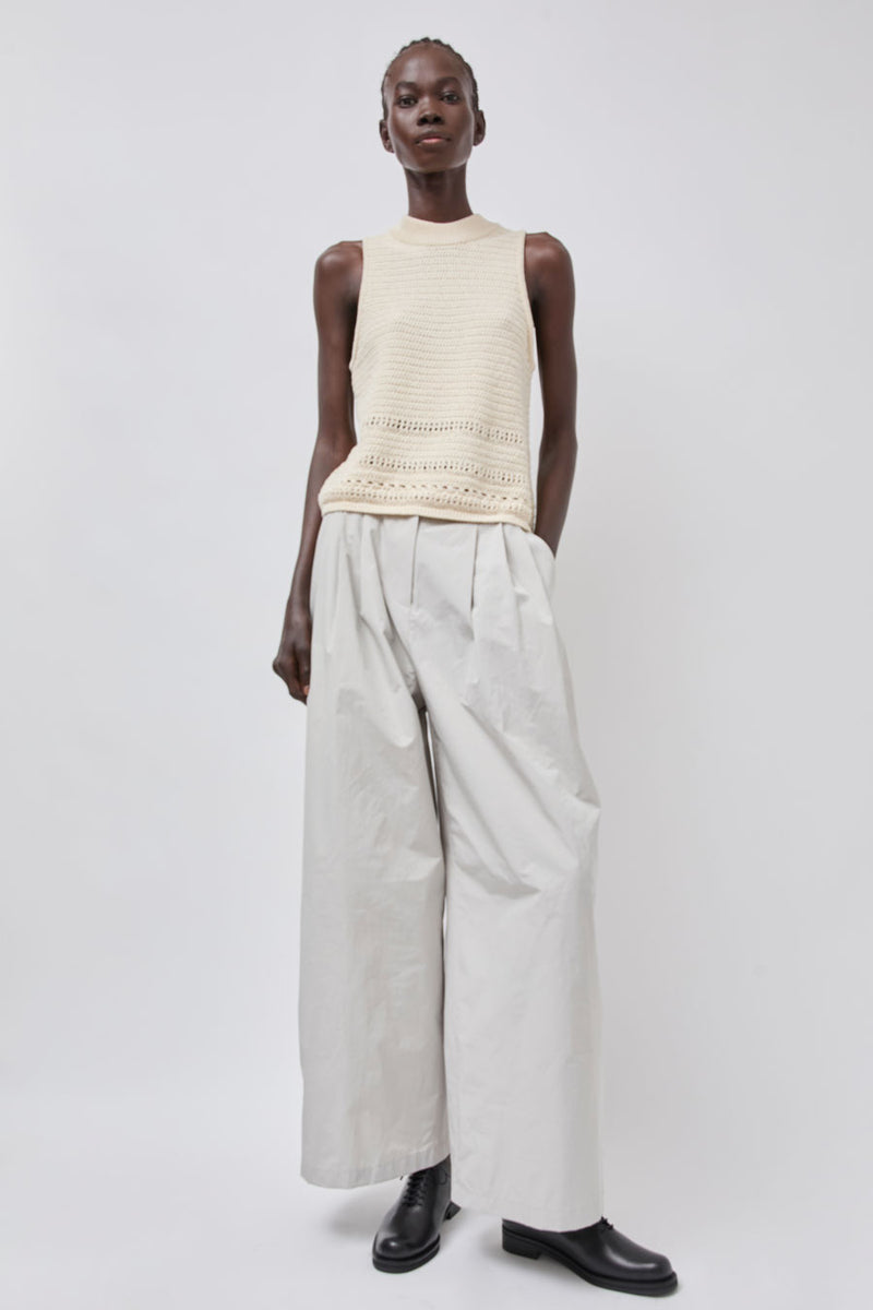 Amomento Crochet Knit Vest in Beige