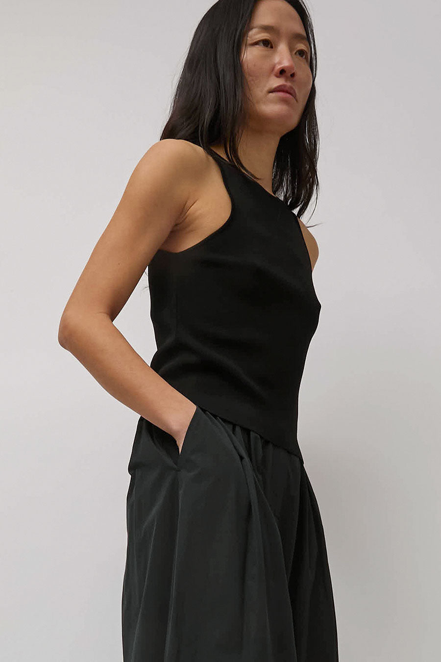 Amomento Cut-Out Sleeveless Top in Black