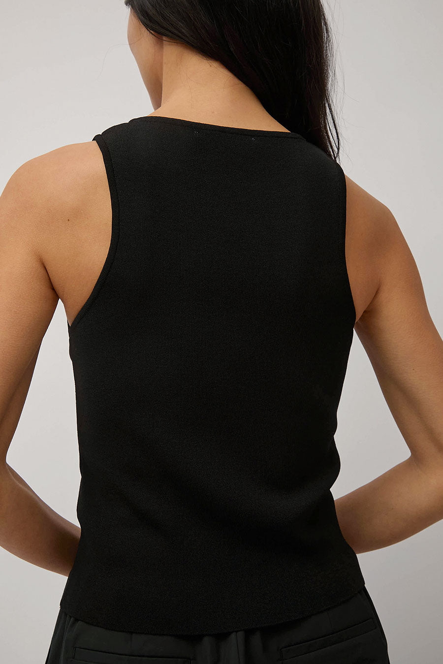 Amomento Cut-Out Sleeveless Top in Black