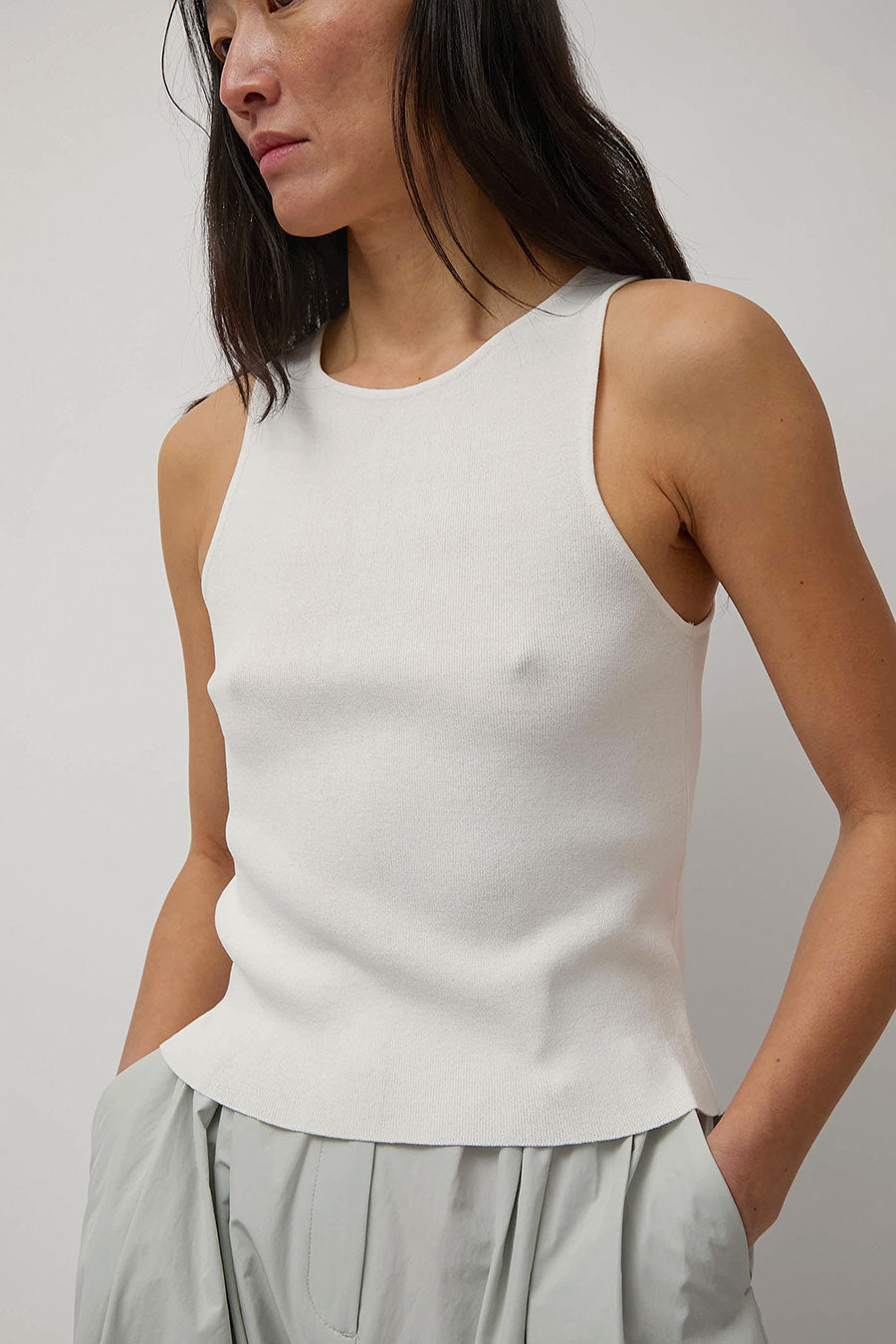 Amomento Cut-Out Sleeveless Top in Ivory