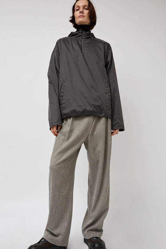 Amomento Glossy Nylon Half Zip Jumper in Charcoal