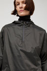 Amomento Glossy Nylon Half Zip Jumper in Charcoal