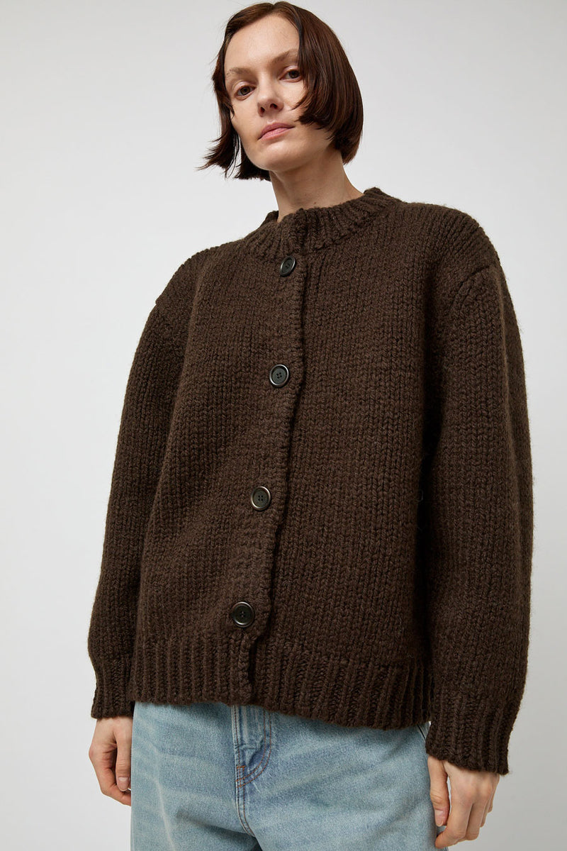 Amomento Hand Knitted Cardigan in Dark Brown