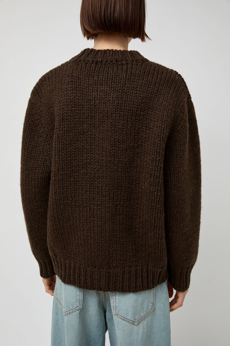 Amomento Hand Knitted Cardigan in Dark Brown