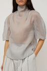 Amomento Knotted Collar Top in Grey