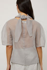 Amomento Knotted Collar Top in Grey