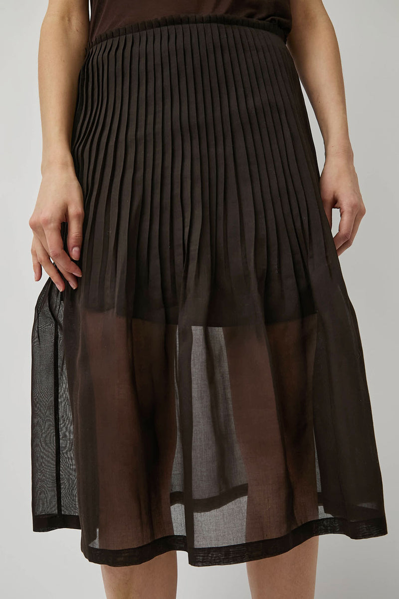 Amomento Pleated Midi Skirt in Brown