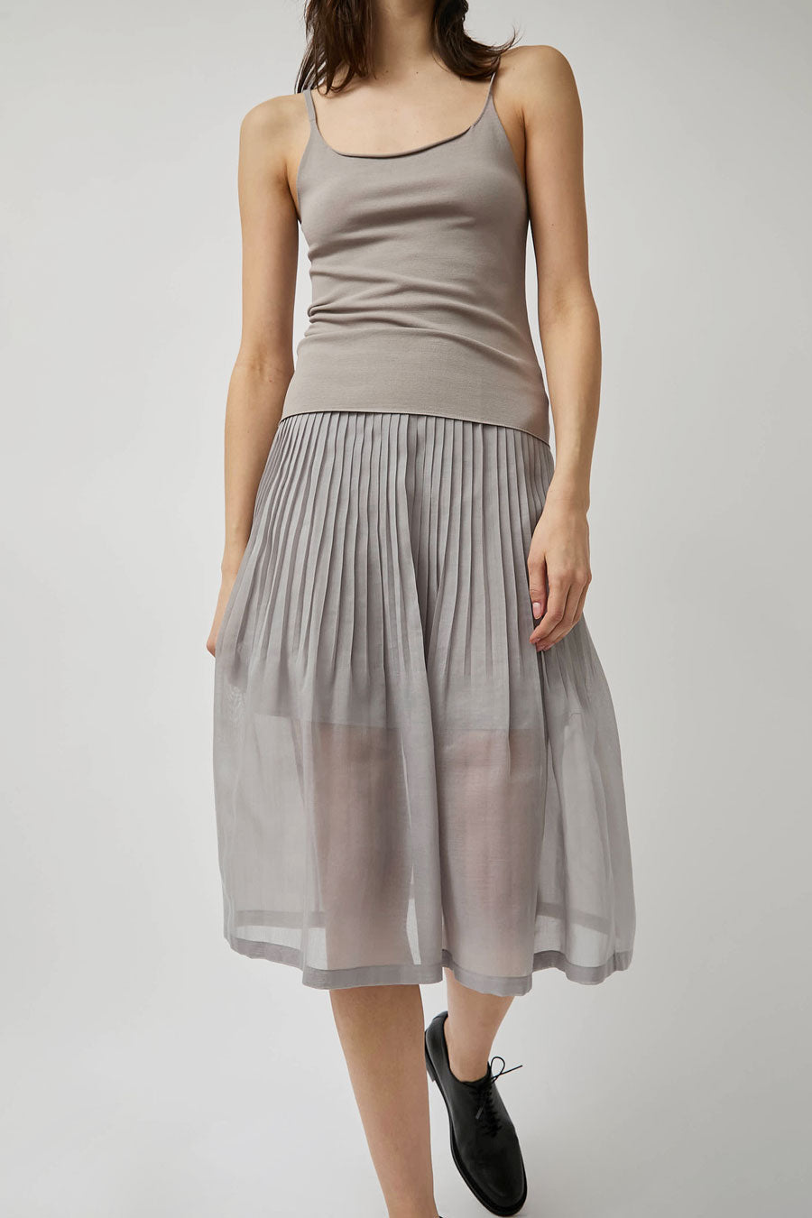 Amomento Pleated Midi Skirt in Grey